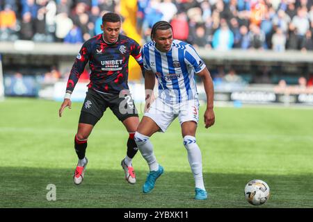 Kilmarnock, Großbritannien. Oktober 2024. Kilmarnock fc spielte gegen den Rangers FC in der schottischen Premiership, 1. Phase, in ihrem Heimatland Rugby Park, Kilmarnock, Ayrshire, Schottland, UK. Das Finale war Kilmarnock 1:0-Rangers und das Siegtor wurde von MARLEY WATKINS, Kilmarnock 23, in 87 Minuten erzielt. Quelle: Findlay/Alamy Live News Stockfoto