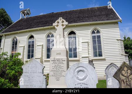 Ein Denkmal für den Maori-Führer Tamati Waka Nene in der Christ Church, Russell, Bay of Islands, Nordinsel, Neuseeland Stockfoto