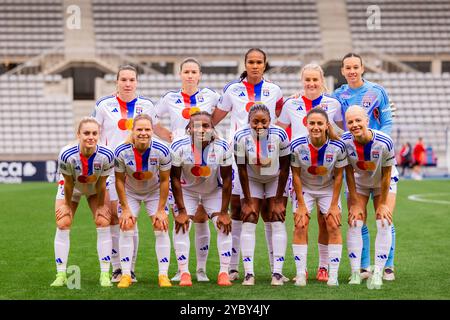 Paris, Frankreich. Oktober 2024. Spieler von Olympique Lyonnais während des Spiels Arkema Premiere Ligue zwischen Paris FC und Olympique Lyonnais im Stade Charlety in Paris, Frankreich. (Pauline FIGUET/SPP) Credit: SPP Sport Press Photo. /Alamy Live News Stockfoto