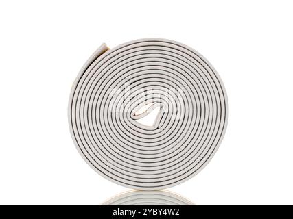 Tür- und Fensterdichtungen Nahaufnahme, Nahaufnahme, isoliert auf weißem Hintergrund. Stockfoto