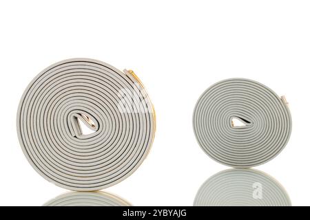 Tür- und Fensterdichtungen Nahaufnahme, Nahaufnahme, isoliert auf weißem Hintergrund. Stockfoto