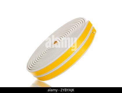 Tür- und Fensterdichtungen Nahaufnahme, Nahaufnahme, isoliert auf weißem Hintergrund. Stockfoto