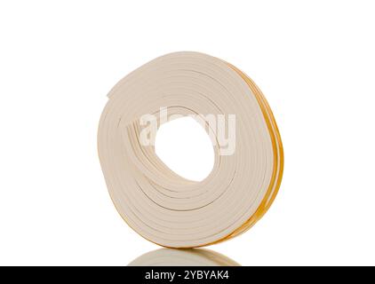 Tür- und Fensterdichtungen Nahaufnahme, Nahaufnahme, isoliert auf weißem Hintergrund. Stockfoto