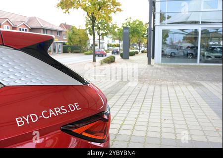 DEUTSCHLAND, Sittensen, Autohaus für chinesische Elektroautos BYD / DEUTSCHLAND, Sittensen, Autohaus für chinesische Elektroautos BYD, Made in China Stockfoto