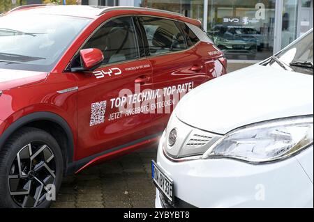 DEUTSCHLAND, Sittensen, Autohaus für chinesische Elektroautos BYD / DEUTSCHLAND, Sittensen, Autohaus für chinesische Elektroautos BYD, Made in China Stockfoto