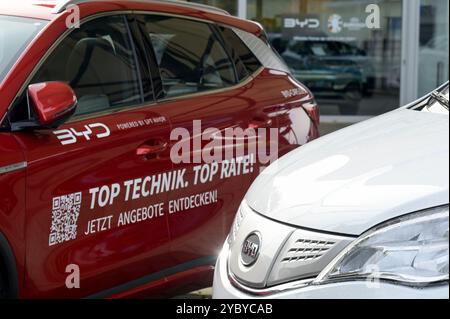 DEUTSCHLAND, Sittensen, Autohaus für chinesische Elektroautos BYD / DEUTSCHLAND, Sittensen, Autohaus für chinesische Elektroautos BYD, Made in China Stockfoto