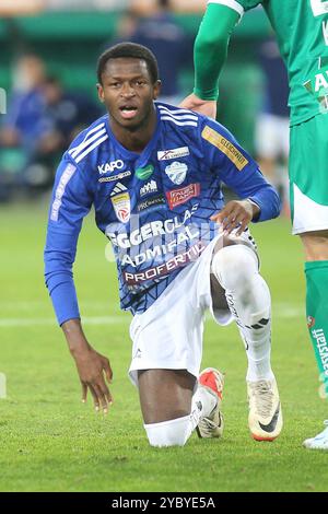 Wien, Österreich. Oktober 2024. WIEN, ÖSTERREICH - 20. OKTOBER: Enttäuschung von Nelson Amadin aus Hartberg während des Admiral-Bundesliga-Spiels zwischen SK Rapid und TSV Egger Glas Hartberg im Allianz Stadion am 20. Oktober 2024 in Wien.241020 SEPA 29 033 - 20241020 PD13496 Credit: APA-PictureDesk/Alamy Live News Stockfoto