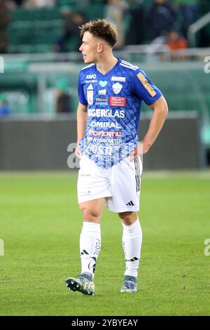 Wien, Österreich. Oktober 2024. WIEN, ÖSTERREICH - 20. OKTOBER: Enttäuschung von Paul Komposch aus Hartberg während des Admiral-Bundesliga-Spiels zwischen SK Rapid und TSV Egger Glas Hartberg im Allianz Stadion am 20. Oktober 2024 in Wien.241020 SEPA 29 037 - 20241020 PD13499 Credit: APA-PictureDesk/Alamy Live News Stockfoto