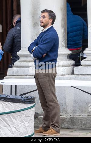 Anthony Bailey dreht Szenen für Jurassic World an der Greenwich University. Stockfoto