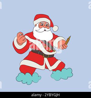 Handgezeichnete santa claus Cartoon Illustration Stock Vektor