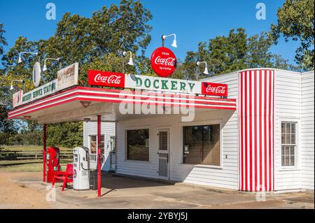 Dockery Farms Plantation, weithin als Geburtsort des Delta Blues angesehen, liegt zwischen Ruleville und Cleveland, Mississippi, USA. Stockfoto