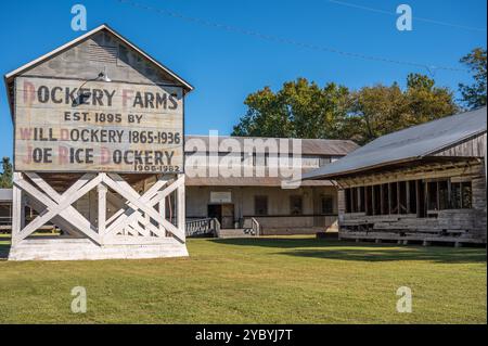 Dockery Farms Plantation, weithin als Geburtsort des Delta Blues angesehen, liegt zwischen Ruleville und Cleveland, Mississippi, USA. Stockfoto