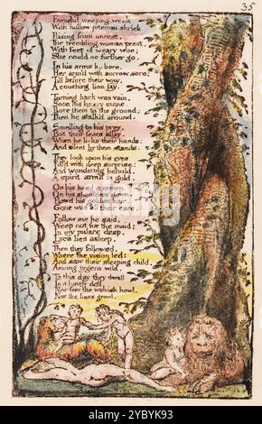 WILLIAM BLAKE (1757–1827) englischer Dichter und Maler. Seite aus seinem Gedichtband Songs of Innocence von 1789. Stockfoto