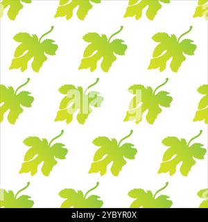 Nahtloses Muster mit hellgrünen Feigenblättern auf weißem Hintergrund Stock Vektor