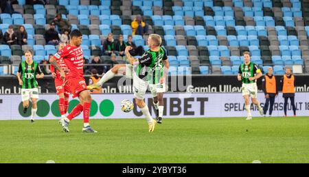 Göteborg, Schweden. Oktober 2024. Schwierige Situation während des Spiels zwischen GAIS und IFK Värnamo. Quelle: Per Ljung/Alamy Live News Stockfoto