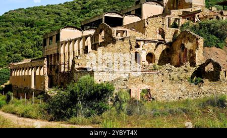 Das verlassene Bergwerk Seddas Modditzis in Gonnusa, Sulcis Iglesiense, Arbus, Provinz Südsardinien, Italien Stockfoto