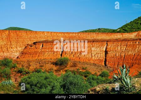 Ehemaliger Bahnhof des Bergwerks Monteponi, verlassenes Bergwerk von Monteponi, in Iglesias, Sulcis Iglesiense, Provinz Südsardinien, Italien Stockfoto