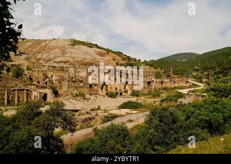 Das verlassene Bergwerk Ingurtosu und die Brassey Washery, Sulcis Iglesiense, Arbus, Provinz Süd-Sardinien, Italien Stockfoto