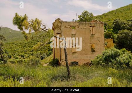 Das verlassene Bergwerk Ingurtosu und die Brassey Washery, Sulcis Iglesiense, Arbus, Provinz Süd-Sardinien, Italien Stockfoto