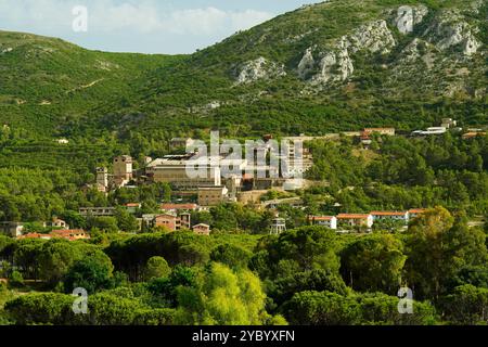 Das verlassene Bergwerk von Monteponi in Iglesias, Sulcis Iglesiente, Arbus, Provinz im Süden Sardiniens, Italien Stockfoto