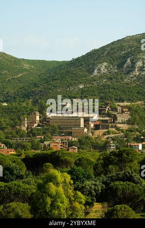 Das verlassene Bergwerk von Monteponi in Iglesias, Sulcis Iglesiente, Arbus, Provinz im Süden Sardiniens, Italien Stockfoto