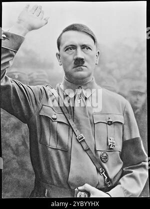 Adolf Hitler (1889–1945) österreichischer deutscher Politiker, der von 1933 bis zu seinem Selbstmord 1945 Diktator war. Stockfoto