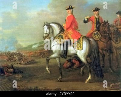 Georg II. Führte seine Truppen zum Sieg in der Schlacht bei Dettingen (1743), Gemälde von John Wootton Stockfoto