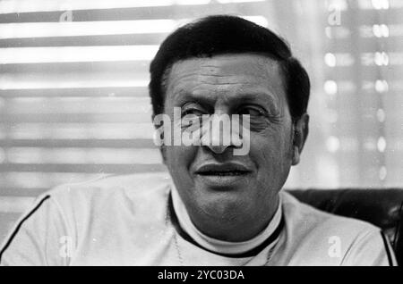 Der argentinische Komiker Alfredo Barbieri während eines Interviews in Buenos Aires, Argentinien, Februar 1975. Stockfoto