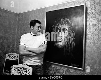 Der argentinische Komiker Alfredo Barbieri während eines Interviews in Buenos Aires, Argentinien, Februar 1975. Stockfoto