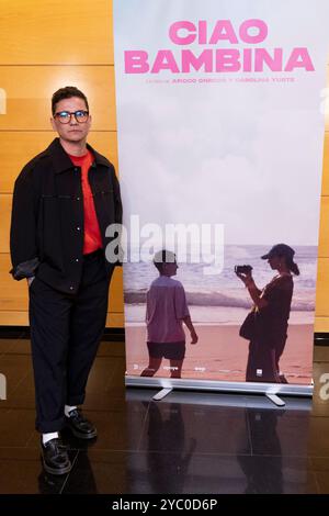 Madrid, Spanien. Oktober 2024. Afioco Gnecco nimmt an den „Evanescente“ und „Ciao Bambina“ Short Film Special Academic Pass Photocall an der Academia de Cine in Madrid Teil. (Foto: Nacho Lopez/SOPA Images/SIPA USA) Credit: SIPA USA/Alamy Live News Stockfoto