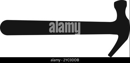 Hammer-Symbol. Handwerker-Werkzeug-Piktogramm isoliert auf weißem Hintergrund. Toolkit von Zimmermann, Werkstattmeister, Baumeister oder Meister. Vektor-Garphie-Illustration. Stock Vektor