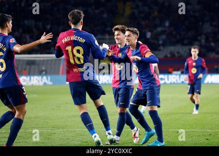 Barcelona, Spanien. Quelle: D. 20. Oktober 2024. Gavi (Barcelona) Fußball/Fußball : spanisches Spiel "La Liga EA Sports" zwischen dem FC Barcelona 5-1 Sevilla FC bei den Estadi Olimpic Lluis Companys in Barcelona, Spanien. Quelle: D . Nakashima/AFLO/Alamy Live News Stockfoto