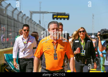 Austin, USA. Oktober 2024. Zak Brown (USA) - CEO McLaren Racing während des Formel-1-Rennens Pirelli United States Grand Prix 2024, der auf dem Circuit of Americas in Austin, TX (USA) stattfinden soll 18.-20. September 2024 Credit: Alessio de Marco/Alamy Live News Stockfoto