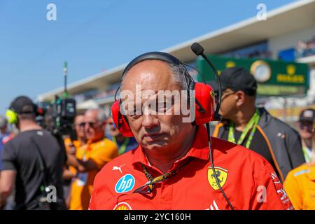 Frederic Vasseur (FRA) - Scuderia Ferrari F1 Team Principal während des Formel-1-Rennens Pirelli, USA. Februar 2024. Grand Prix 2024, der auf dem Circuit of Americas in Austin, TX (USA), 18.-20. September 2024 (Foto: Alessio de Marco/SIPA USA) Credit: SIPA USA/Alamy Live News Stockfoto