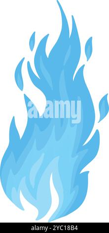 Bunte Feuerflamme. Buntes Lagerfeuer, brennende Feuerbälle und Wildfeuer farbige Flammen flache Vektor-Illustration Icon. Cartoon Feuer auf weißem Hintergru Stock Vektor