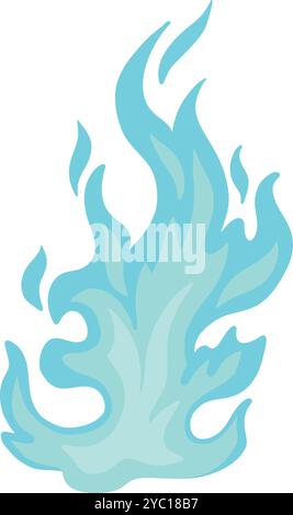 Bunte Feuerflamme. Buntes Lagerfeuer, brennende Feuerbälle und Wildfeuer farbige Flammen flache Vektor-Illustration Icon. Cartoon Feuer auf weißem Hintergru Stock Vektor