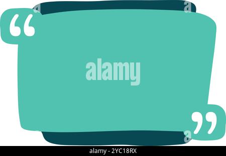 Rahmen für Anführungszeichen. Zitatbemerkung, Rahmen für erwähnte Angebote und Textvorlage für Callouts. Anführungsrahmen für Gesprächsbemerkungen, Zitationsnotiz oder Dialogfeldblase Stock Vektor