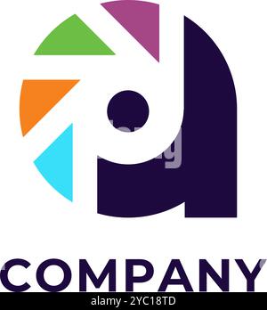 Brief ein Foto Logo Design Vektor Geschäftsmarke kreative Ideen editierbar Stock Vektor