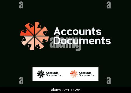 Kontodokumente Finanzlogo Design Vektor Geschäftsmarke kreative Ideen editierbar Stock Vektor
