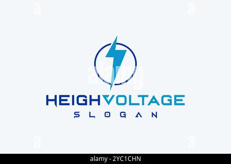 Hochspannungsleistung elektrische Energie Logo Design Vektor Geschäftsmarke kreative Ideen editierbar Stock Vektor