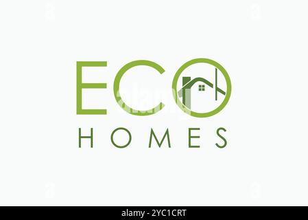 ECO Homes Green Real-Estate Logo Design Vektor Geschäftsmarke kreative Ideen editierbar Stock Vektor