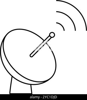 Parabelantenne mit Icon-Illustration Stock Vektor