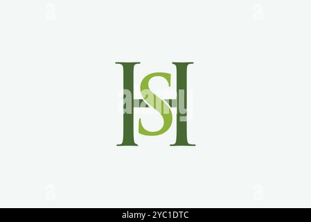 Brief HS Green Logo Design Vektor Geschäftsmarke kreative Ideen editierbar Stock Vektor