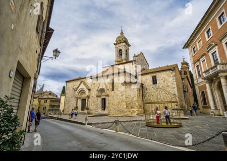 Collegiata Church, San Quirico d'Orcia, Toskana, Italien, Europa Stockfoto