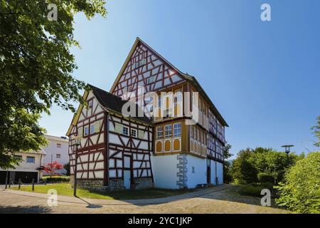 Schloessle Oberlenningen, Schloss Lenningen, ehemalige Adelsresidenz der Familie Schilling von Cannstatt, heute Museum für Papier- und Buchkunst Stockfoto