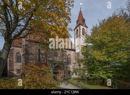 St. Nikolaus- und Ulrichkirche, gotisch erbaut, Kirchenberg 15, Nürnberg-Mögeldorf, Mittelfranken, Bayern, Deutschland, Europa Stockfoto