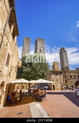 Geschlechtertürme in San Gimignano, Toskana, Italien, Europa Stockfoto