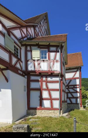 Schloessle Oberlenningen, Schloss Lenningen, ehemalige Adelsresidenz der Familie Schilling von Cannstatt, heute Museum für Papier- und Buchkunst Stockfoto