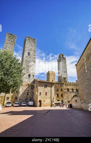 Geschlechtertürme in San Gimignano, Toskana, Italien, Europa Stockfoto