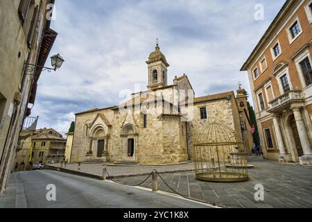 Collegiata Church, San Quirico d'Orcia, Toskana, Italien, Europa Stockfoto